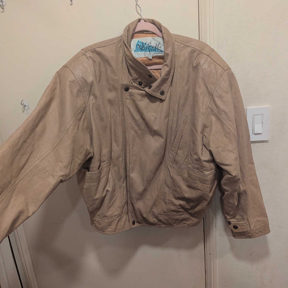 Tan Leather Jacket Verri Pelle By M. Julien Vintage Size 42 (male large)